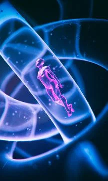 Abstract 3d illustration of a technological Artificial Intelligence robot mov Stock Illustration