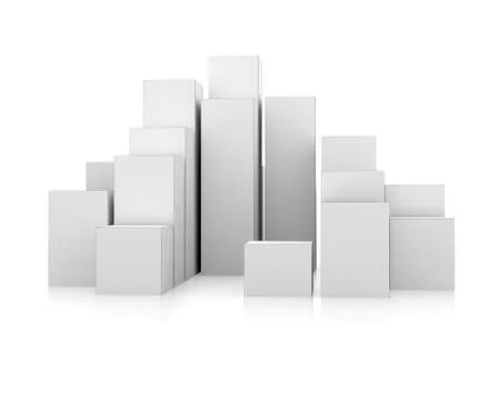 Abstract 3d illustration of white boxes Illustration