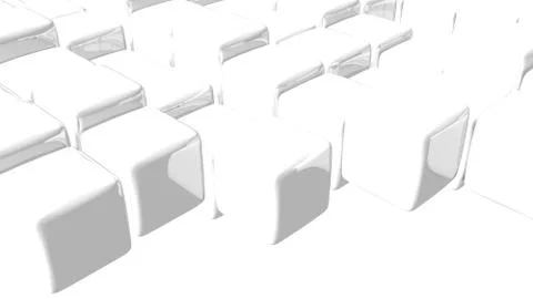 Abstract 3D Illustration of White Cube Background Stock Illustration