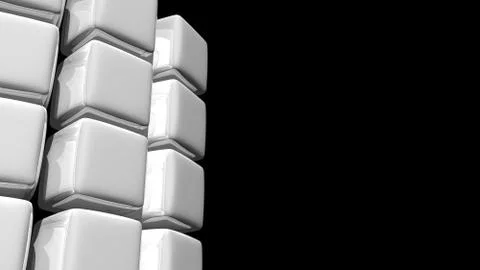 Abstract 3D Illustration of White Cube Background with a Curve Stock Illustration