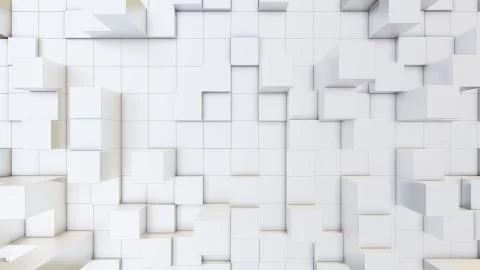Abstract 3D illustration of white cubes background Ilustración de archivo