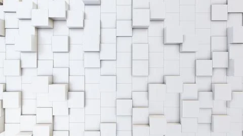 Abstract 3D illustration of white cubes background Ilustración de archivo