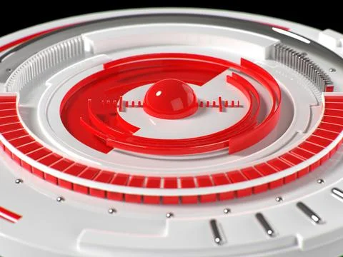 Abstract 3d industrial design circular shape. 3d rendering illustration Stock Illustration