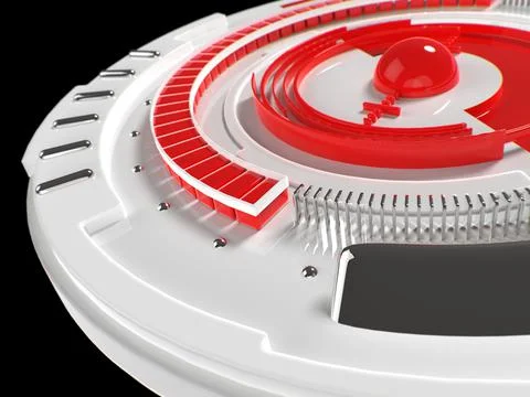 Abstract 3d industrial design circular shape. 3d rendering illustration 스톡 일러스트