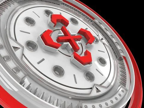 Abstract 3d industrial design circular shape. 3d rendering illustration Stock Illustration