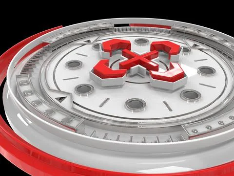Abstract 3d industrial design circular shape. 3d rendering illustration Stock Illustration