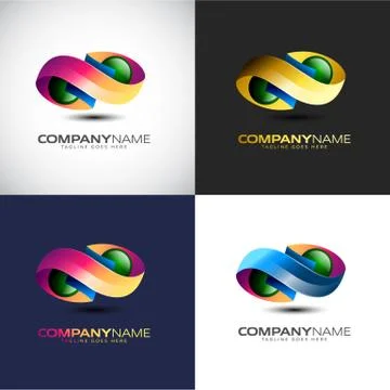 Abstract 3D Infinity logo Template for your Company Brand Stock Illustration