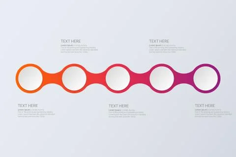 Abstract 3D Infographic Template with 6 steps. Business circle template with  Stock Illustration