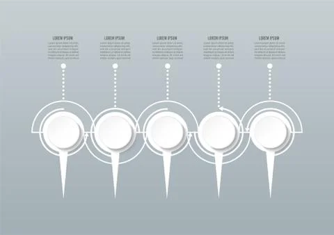 Abstract 3D infographic template with a five steps for success. Business circ Stock Illustration