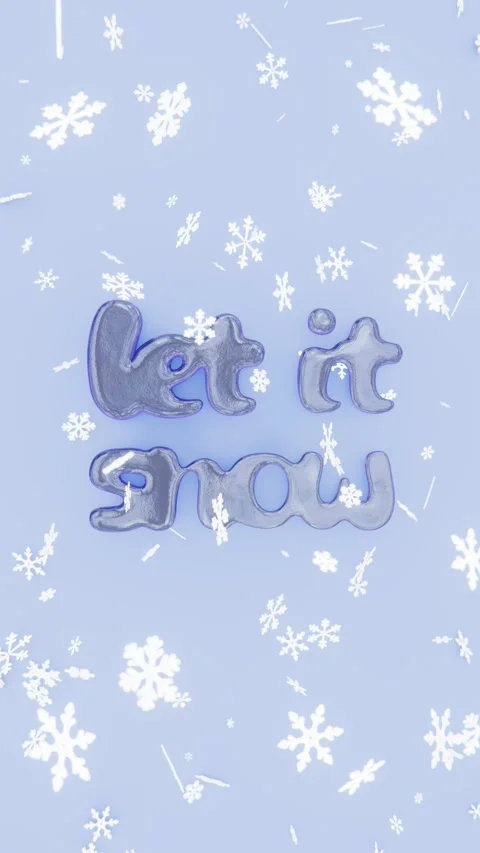 Abstract 3D infographic text 'Let It Snow' vertical background phone screen Stock Footage 291585409