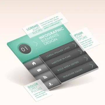 Abstract 3d interface infographics 스톡 일러스트