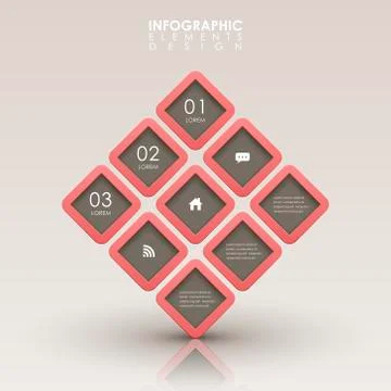 Abstract 3d interface infographics Stock Illustration