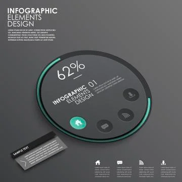 Abstract 3d interface infographics Stock Illustration