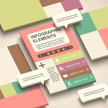 Abstract 3d interface infographics Stock Illustration