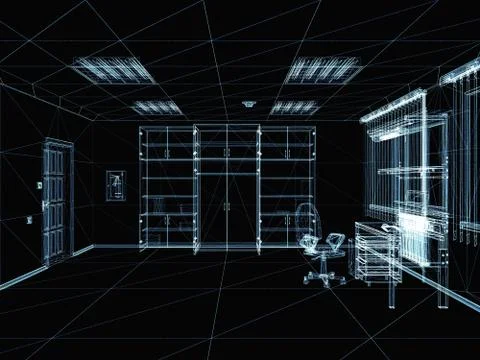 Abstract 3d interior Ilustración de archivo