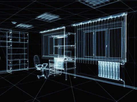 Abstract 3d interior Ilustración de archivo