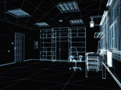 Abstract 3d interior Ilustración de archivo