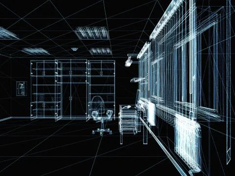 Abstract 3d interior Ilustración de archivo