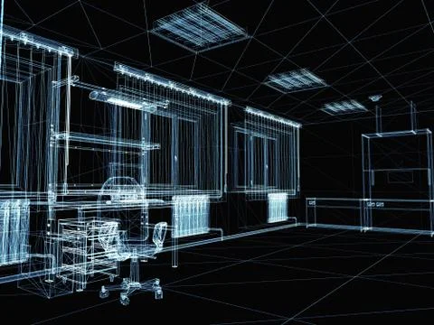 Abstract 3d interior Ilustración de archivo