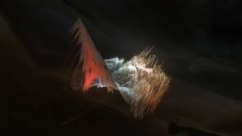 Abstract 3D interstellar agglomerates of dust hydrogen plasma Stock Footage 153460113