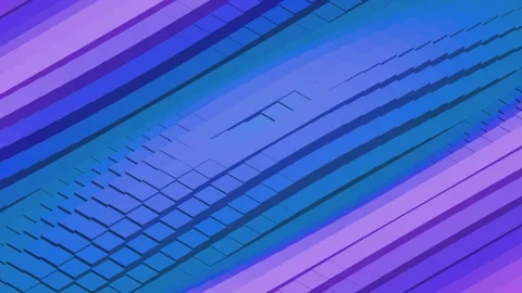 Abstract 3D isometric blue and purple grid ripple loop background Stock Footage 344789965