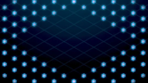 Abstract 3D isometric virtual ripple cube box and red core with square mesh Stock Footage 93084188