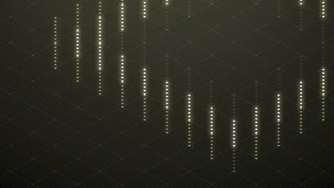 Abstract 3D isometric virtual ripple diamond square overlay layer, yellow Stock Footage 93084826