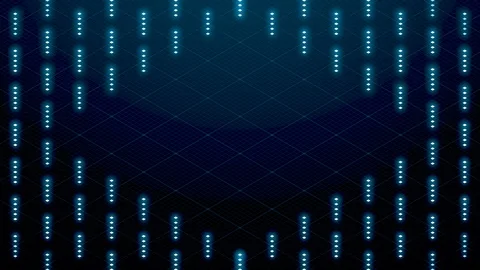 Abstract 3D isometric virtual ripple diamond square overlay layer, blue color Stock Footage 93087426