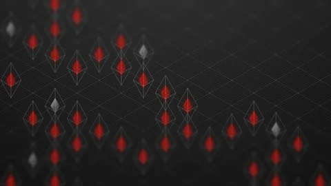 Abstract 3D isometric virtual wireframe octahedron and red core Stock Footage 92585166