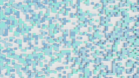 Abstract 3D Landscape of Cyan Cubes Undulating in Continuous Wave Motion Stock Footage 337303244