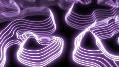 Abstract 3d landscape in the form of lines on a black background Stock Footage 253781572
