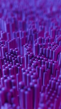 Abstract 3D Landscape with Purple Hexagonal Columns Stock Illustration