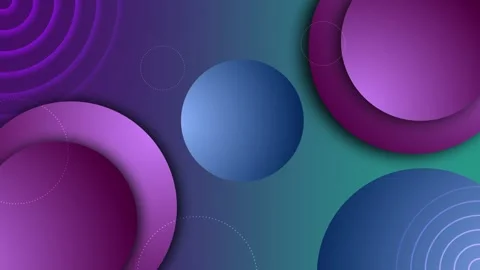 Abstract 3d layered circles on gradient background animation Stock Footage 335544097