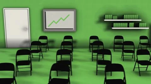 Abstract 3D layout of the room with different objects and furniture, design Stock Illustration