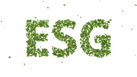 Abstract 3D leaf forming ESG text Stock Footage 151911571