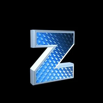 Abstract 3d letter with blue pattern texture - Z Stock Illustration