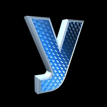 Abstract 3d letter with blue pattern texture - Y Stock Illustration