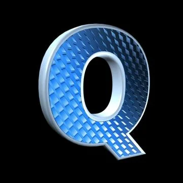 Abstract 3d letter with blue pattern texture - Q Illustrazione stock