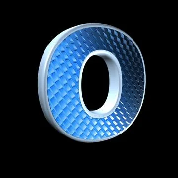 Abstract 3d letter with blue pattern texture - O Stock Illustration
