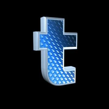 Abstract 3d letter with blue pattern texture - T Stock Illustration