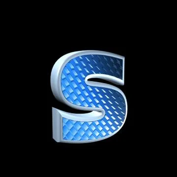 Abstract 3d letter with blue pattern texture - S Stock Illustration