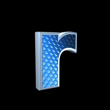 Abstract 3d letter with blue pattern texture - R Stock Illustration