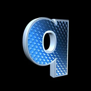 Abstract 3d letter with blue pattern texture - Q Stock Illustration
