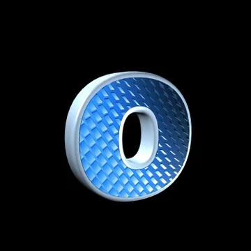 Abstract 3d letter with blue pattern texture - O Stock Illustration