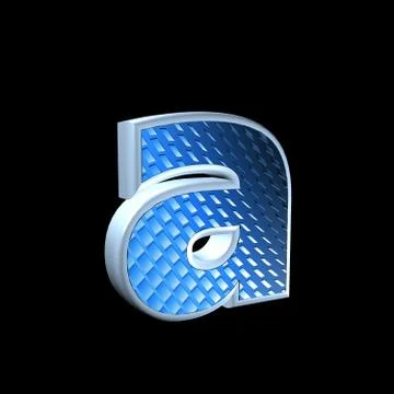 Abstract 3d letter with blue pattern texture - a Stock Illustration