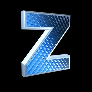 Abstract 3d letter with blue pattern texture - Z Stock Illustration