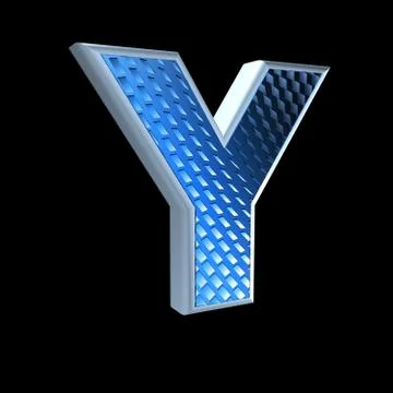 Abstract 3d letter with blue pattern texture - Y Stock Illustration