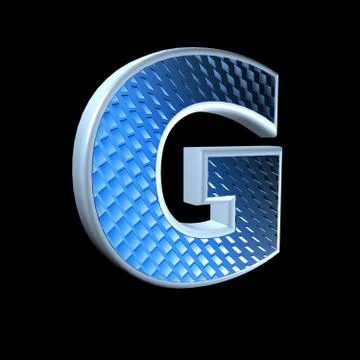 Abstract 3d letter with blue pattern texture - G Stock Illustration