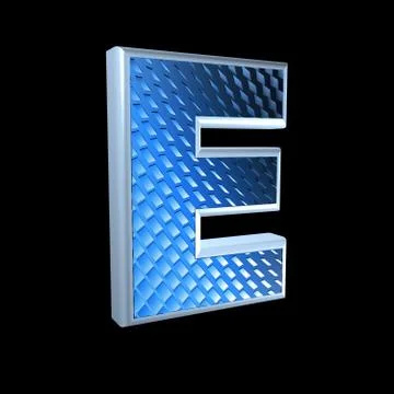 Abstract 3d letter with blue pattern texture - E Stock Illustration