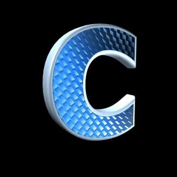 Abstract 3d letter with blue pattern texture - C Stock-Illustration